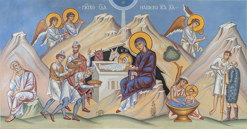 Erzdiözese Wien/ Stephan Schönlaub, Erzdiözese Wien/ Stephan Schön Krippendarstellung in der Russisch-Orthodoxe Kathedrale zum heiligen Nikolaus